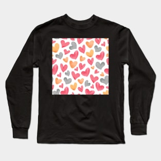 Heart Seamless Pattern Long Sleeve T-Shirt